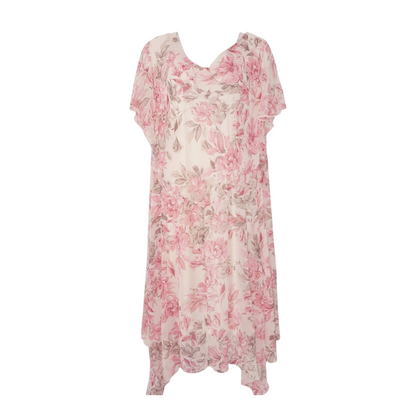 Pink Plus Floral Midi Dress