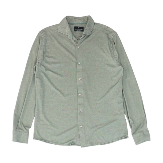 Gray Solid Long Sleeve Button Down