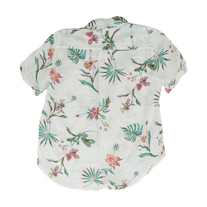 White Tropical Button Down
