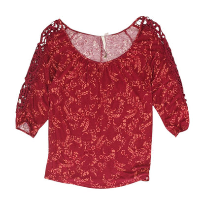 Burgundy Misc. 3/4 Sleeve Blouse