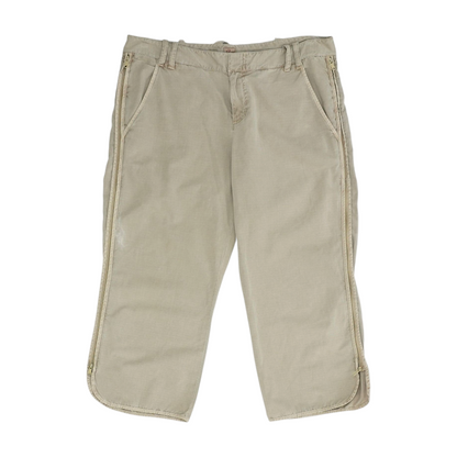 Beige Check Chino Capris