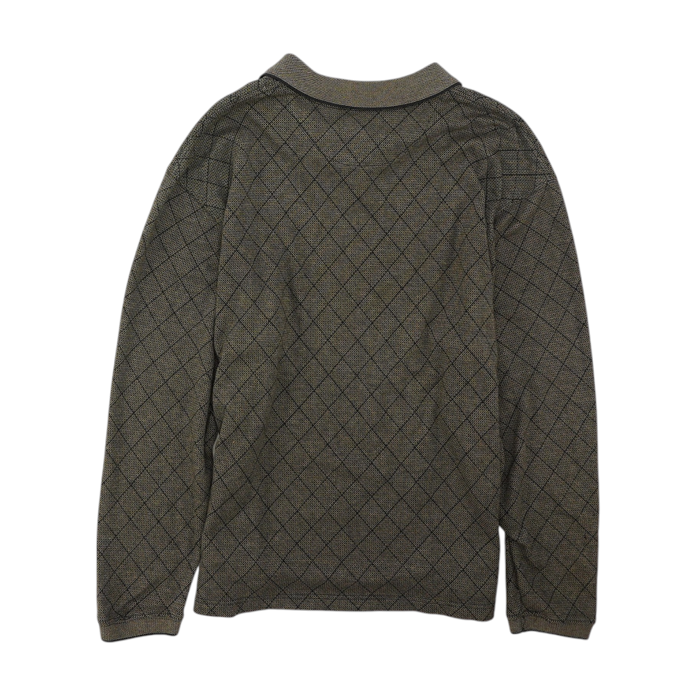 Brown Check Long Sleeve Polo