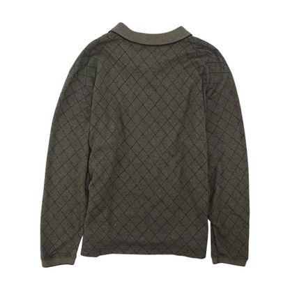 Brown Check Long Sleeve Polo