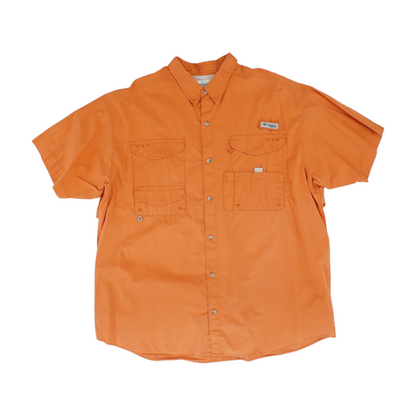 Orange Solid Outdoor Button Down