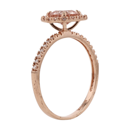 10K Rose Gold Morganite Fashion Ring