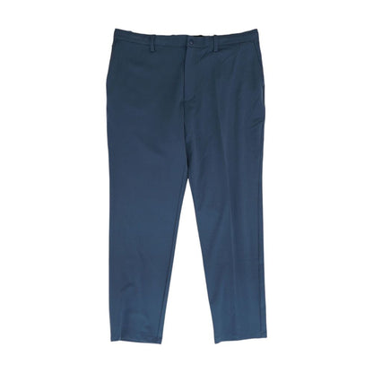 Blue Solid Dress Pants
