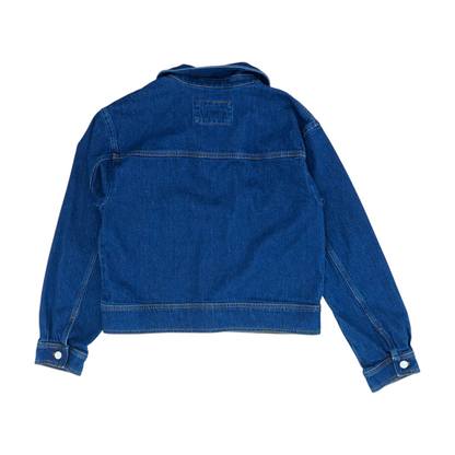 Blue Solid Denim Jacket