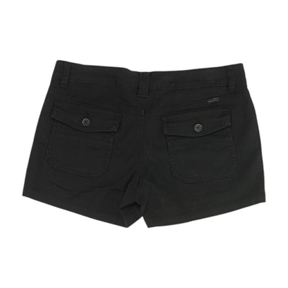 Black Solid Denim Shorts
