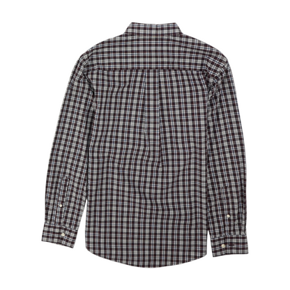 Maroon Plaid Long Sleeve Button Down