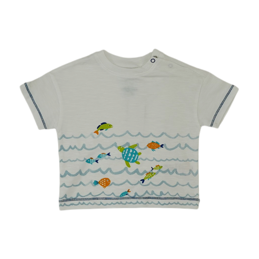 Hatley White Abstract T-Shirt – Image 1