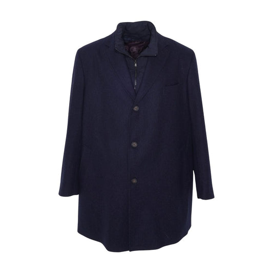 Navy Delroy Wool Topcoat