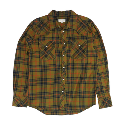 Green Plaid Long Sleeve Button Down