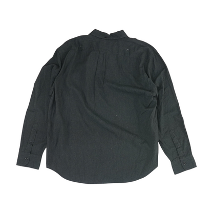 Black Solid Long Sleeve Button Down