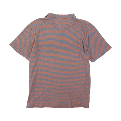 Blue Striped Short Sleeve Polo