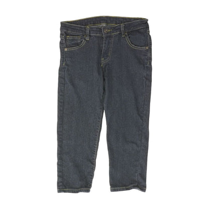 Blue Solid Capri Regular Jeans