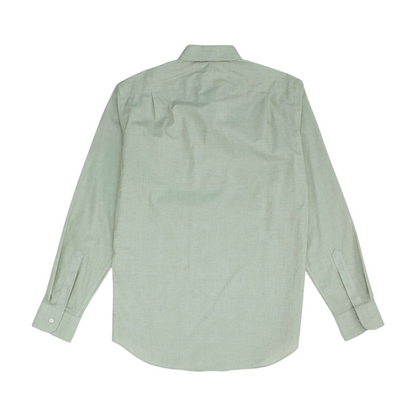 Green Solid Long Sleeve Button Down