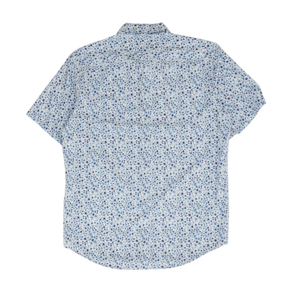 Blue Floral Short Sleeve Button Down