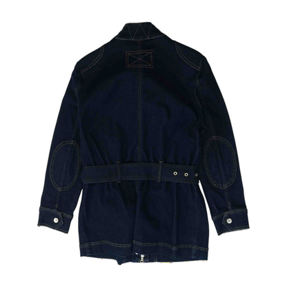 White House Black Market Blue Solid Denim Jacket – Image 2