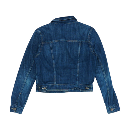 Blue Solid Denim Jacket