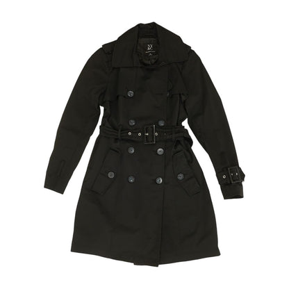 Black Solid Topcoat Coat