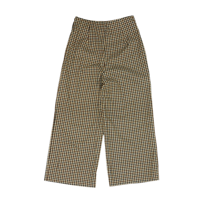 Beige Check Regular Pants