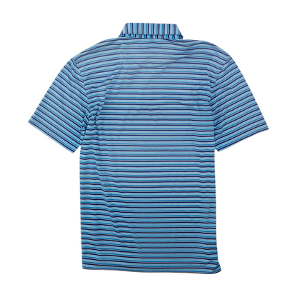 Blue Striped Short Sleeve Polo