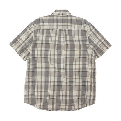 Gray Plaid Short Sleeve Button Down