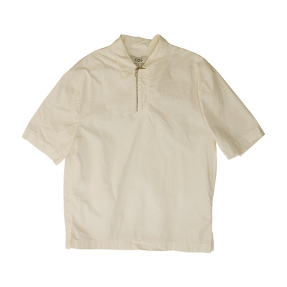 White Solid Short Sleeve Polo
