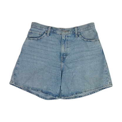 Blue Solid Denim Shorts