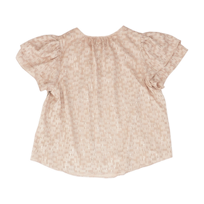 Tan Plus Check Blouse