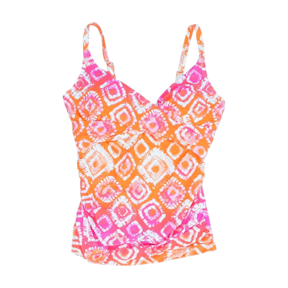 Anne Cole Pink Geometric Swim Top – Image 1