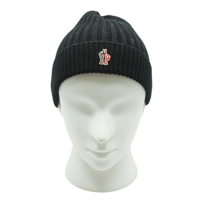 Ribbed Wool Logo Beanie Hat