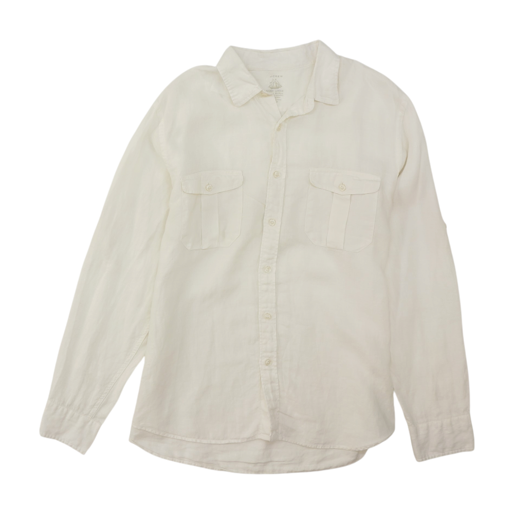 J.Crew Ivory Solid Long Sleeve Button Down – Image 1