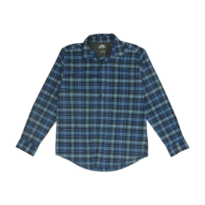 Blue Plaid Long Sleeve Button Down