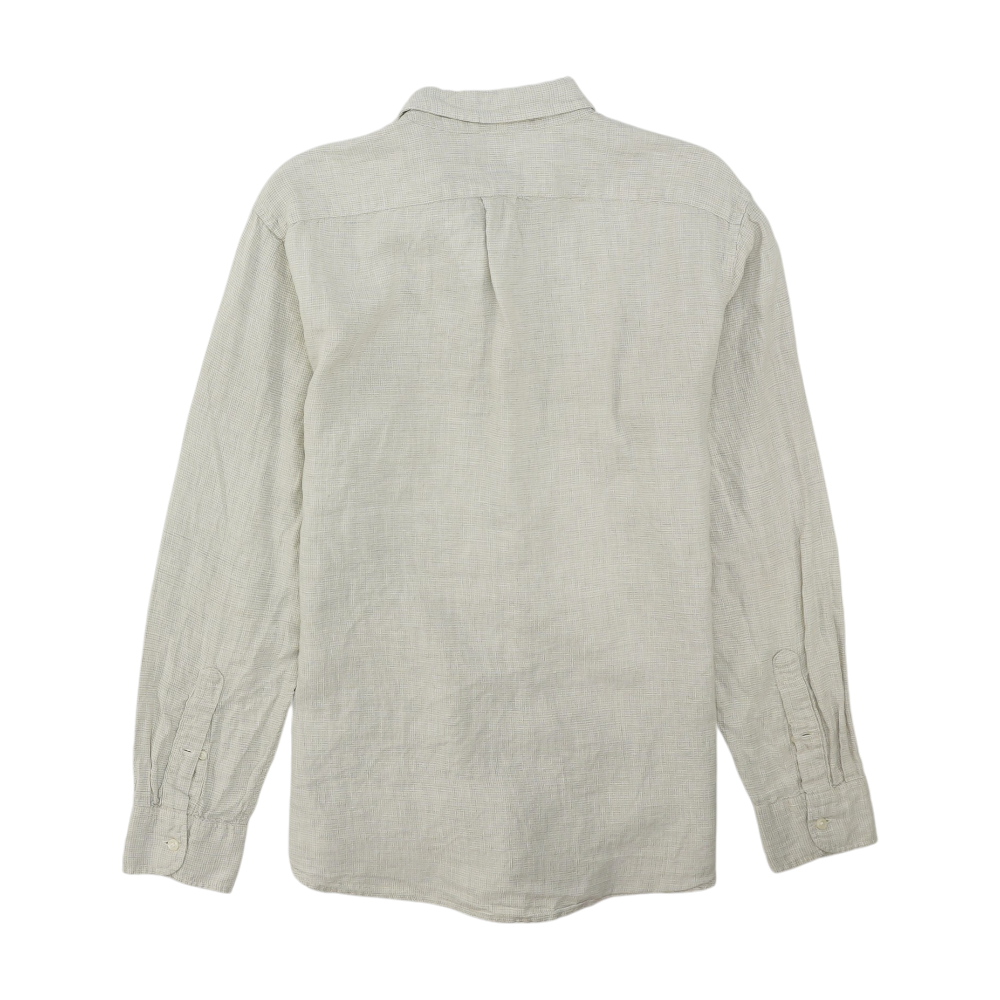 Beige Check Long Sleeve Button Down