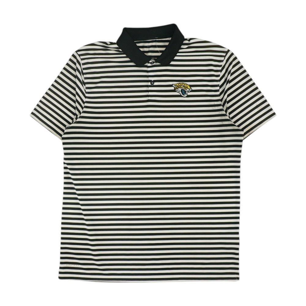 White Jacksonville Jaguars Striped Short Sleeve Polo