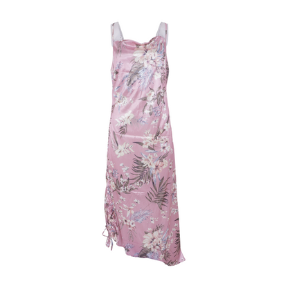 Pink Floral Midi Dress