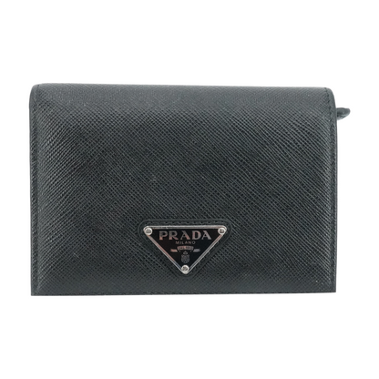 Black Small Saffiano Leather Wallet