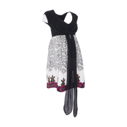Black Maternity Abstract Mini Dress