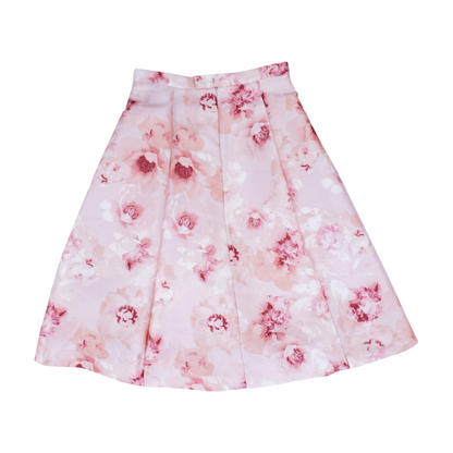 Pink Floral Midi Skirt