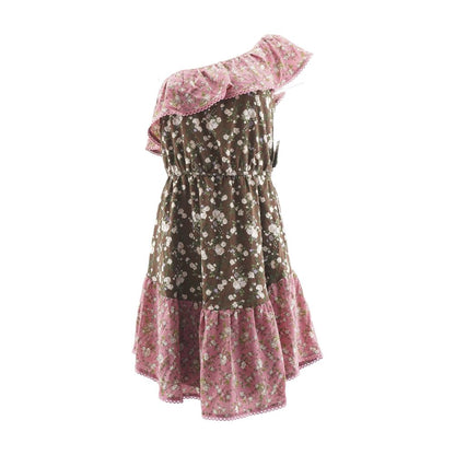 Brown Floral Midi Dress