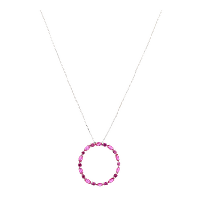Sterling Silver Synthetic Ruby Pendant Necklace