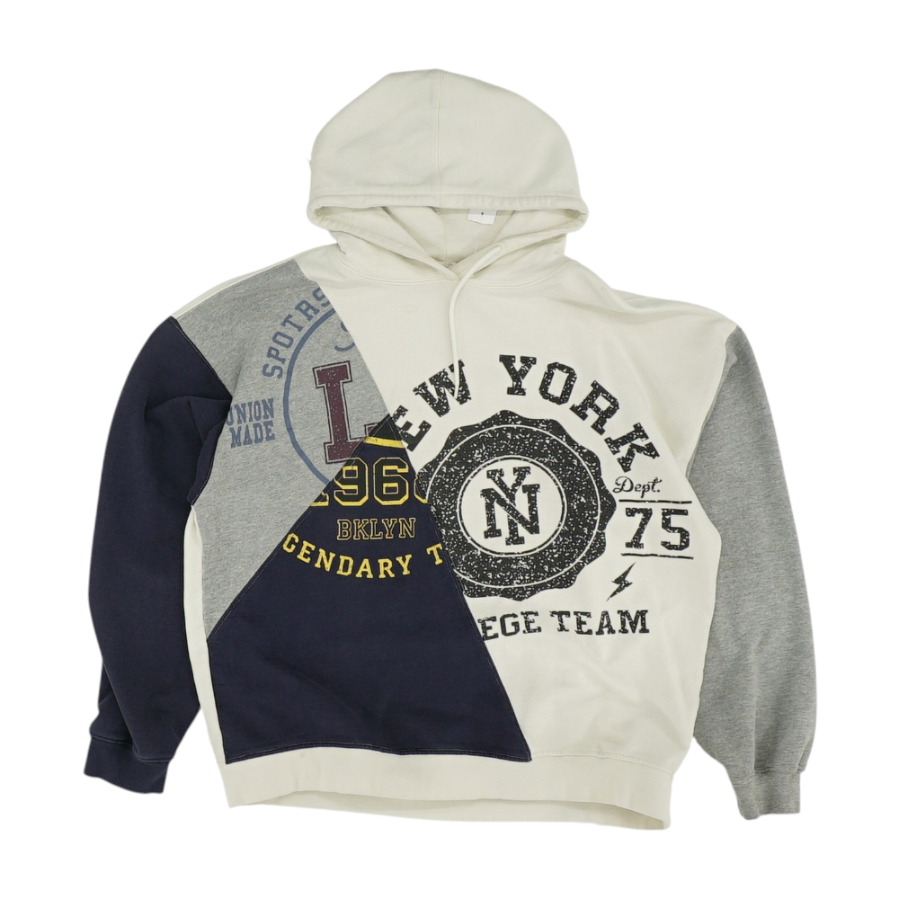 Beige Graphic Hoodie Pullover