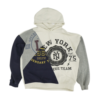 Beige Graphic Hoodie Pullover