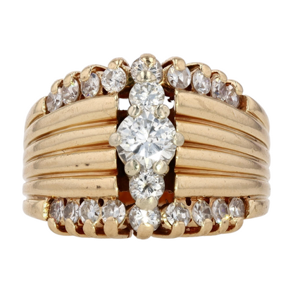 1 ctw 14K Yellow Gold Diamond Statement Ring