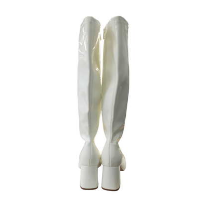 White Knee-High Boots