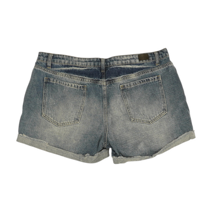Blue Floral Denim Shorts