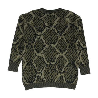 Neon Green Print Pullover Sweater