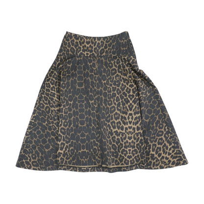 Brown Animal Print Midi Skirt