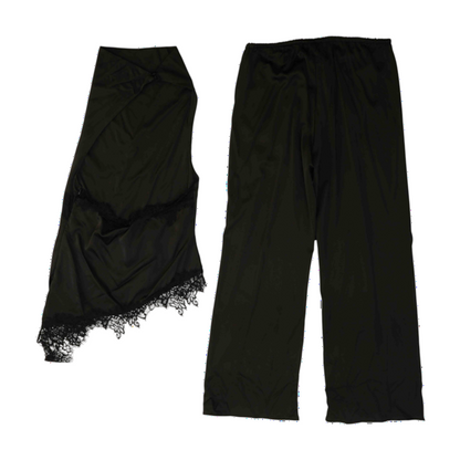 Black Solid Pant Set